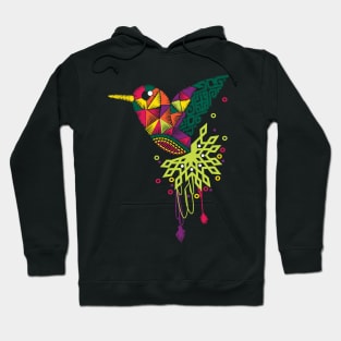 Hummingbird Embroidery Effect Mexican Art Hoodie